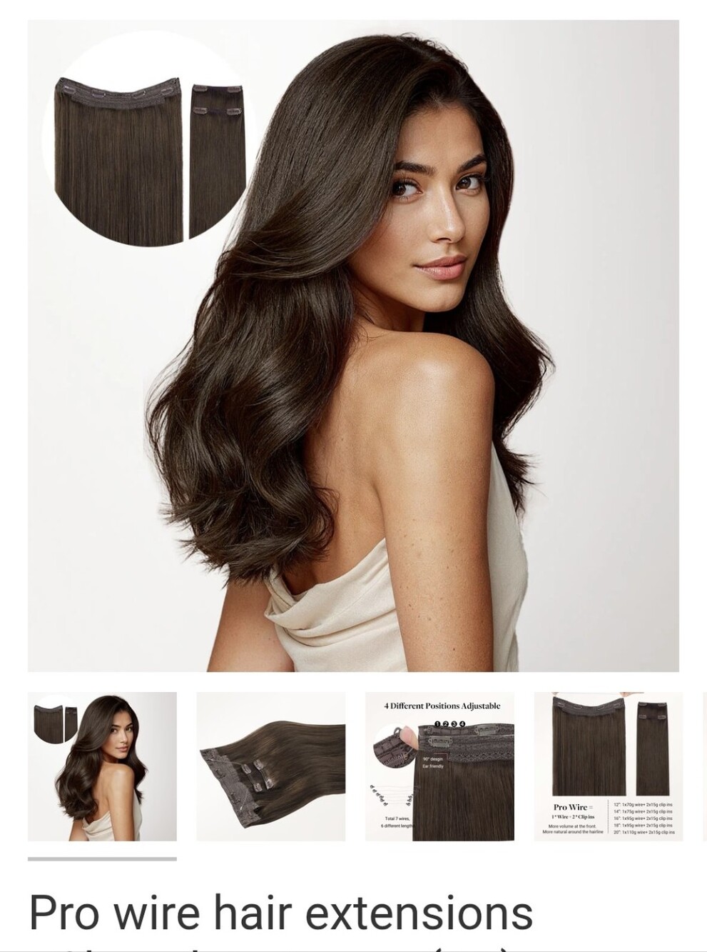 Halo Pro Wire Clip-In Real Hair Extensions - Chocolate Brown